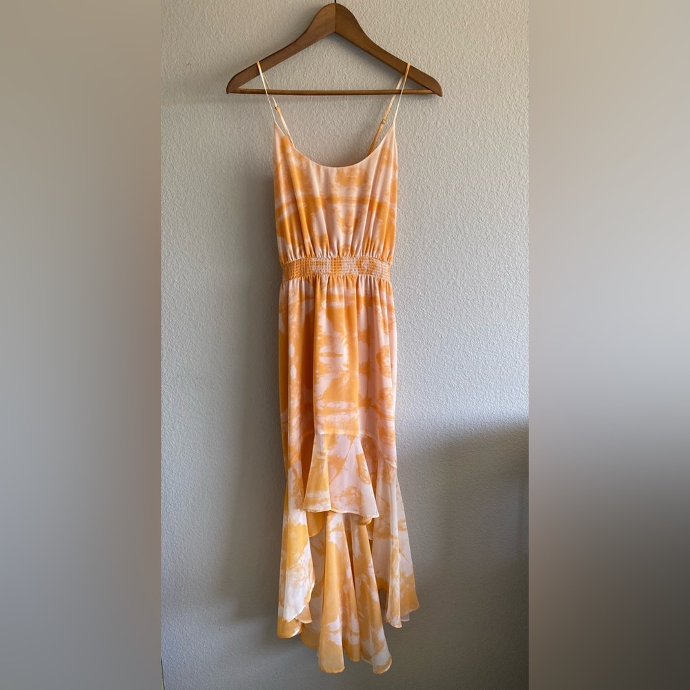 1.STATE Tie Dye High/Low Orange Canyon Dress - M
